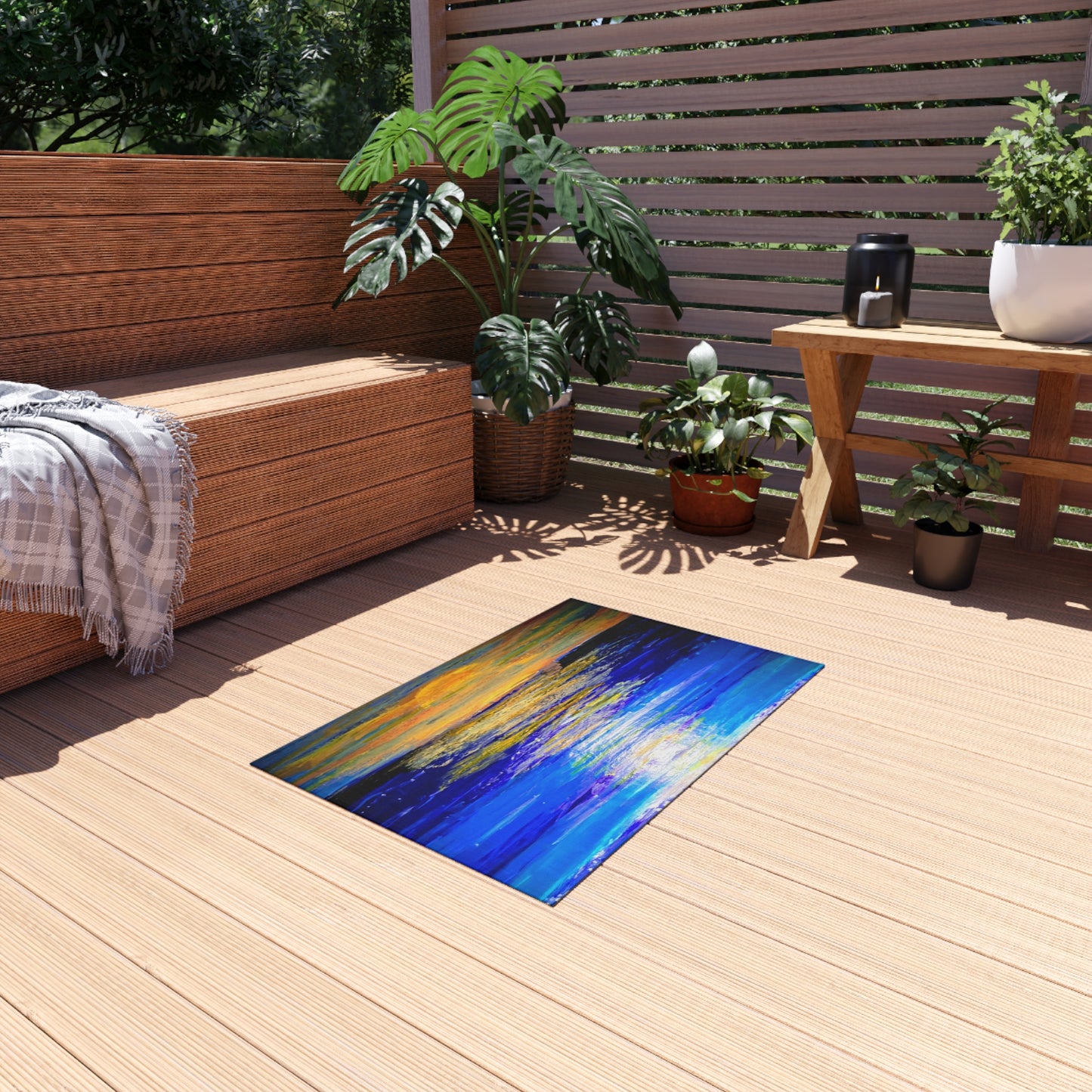 Sunrise on Ocean Outdoor Rug