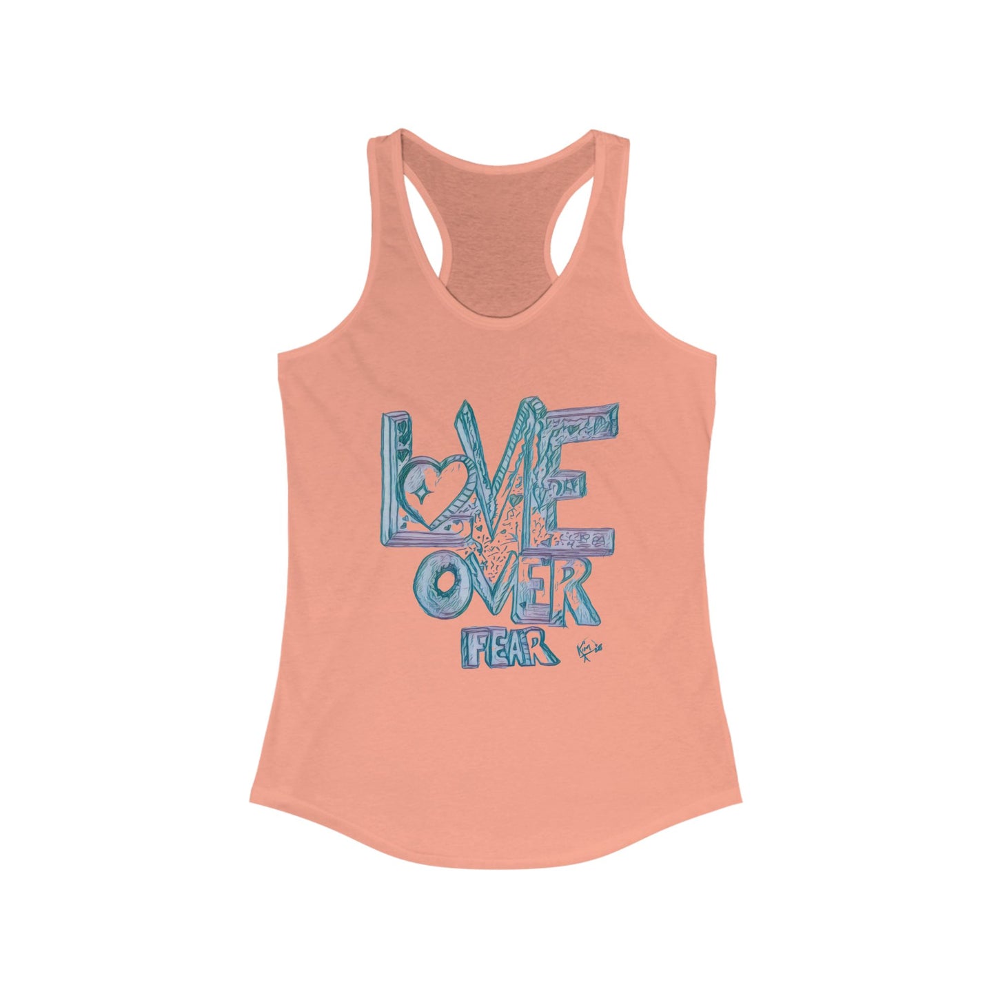 Stylish Women's Racerback Tank | Perfect for Yoga, Beach Days, or Casual Outings | Great for Gifts, Fitness, Summer, Love Over Fear